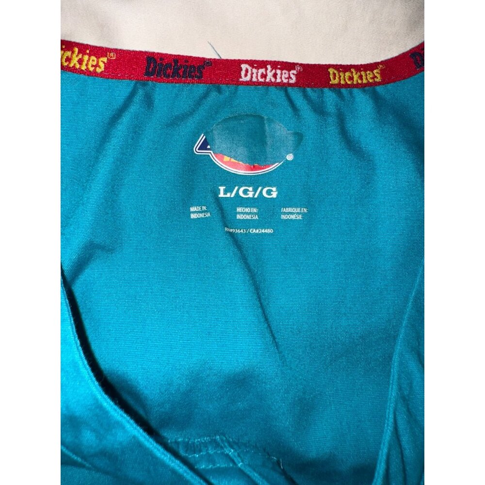 Dickies Teal Scrub Set V-Neck Top & Elastic Waist Pants Size LG/GG - Picture 3 of 16